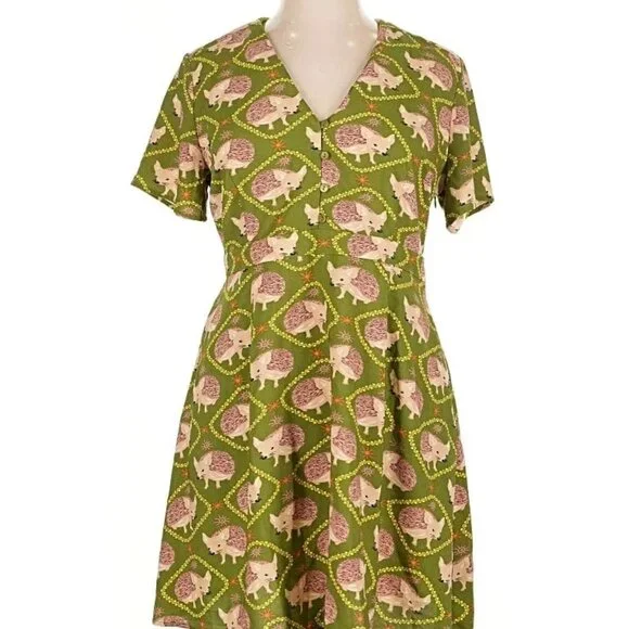 Modcloth Hedgehog Fit and Flare Dress - Picture 1 of 2